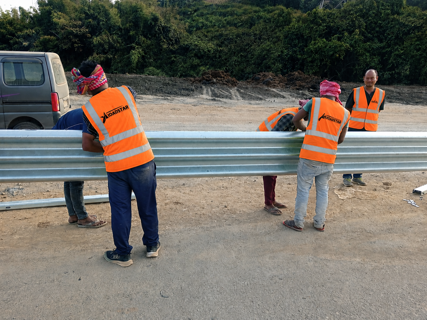 Thrie-Beam crash barrier